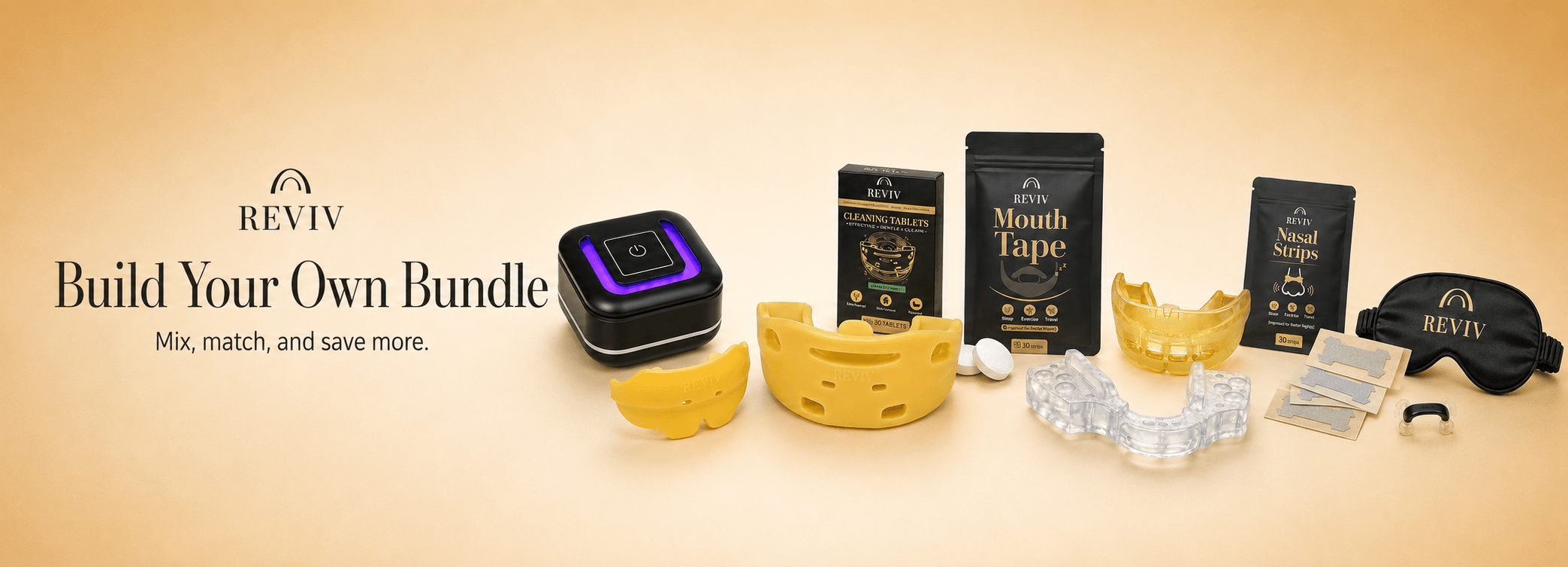 Reviv mouthguards and accessories together
